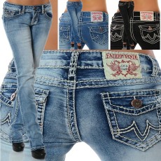 High-waisted Embroidered Straight Jeans  GDMY-8081