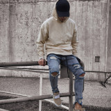 Men's Fashion Holes Zipper Pencil Jeans GDMY-1062