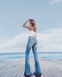 High Waist Holes Slim Micro Flare Jeans GDMY-LF006