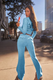 Casual Velour Hooded Cardigan Two Piece Set YD-8817