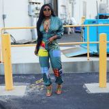 Fashion Color Block Zipper Jumpsuit LSD-LD8209