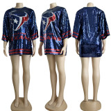 Short Sleeve Loose Sequin Dress GKLZ-W0039