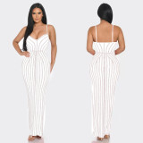 Solid Color Sling Hot Drill Maxi Dress GOSD-OS7031