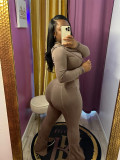 Washed Hooded Zipper Flared Pants Two Piece Set CH-24063