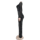 Fashion Backless Hot Drill Jumpsuit BY-7067