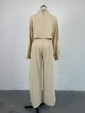 Solid Color Long Sleeve Tops Loose Pants Suit GCNE-6659