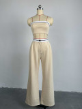 Sport Wrap Chest Vest And Wide Leg Pants Suit GCNE-6208