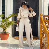 Solid Color Long Sleeve Tops Loose Pants Suit GCNE-6659