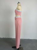 Sport Wrap Chest Vest And Wide Leg Pants Suit GCNE-6208