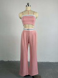 Sport Wrap Chest Vest And Wide Leg Pants Suit GCNE-6208