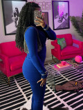 Sport Tight Zipper Flare Sleeve Padded Suit CH-24066