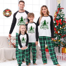 Christmas Plaid Patchwork Print Parent-Child Set GFTM-JJF90-230