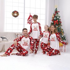 Christmas Print Long Sleeve Loungewear Plaid Pajama Set GFTM-JJF32-9