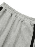 Sport Sweatshirt Stripe Patchwork Two Piece Pants Set AIL-292