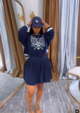 Fashion Print Sweatshirt And Pleated Skirts Suit OLYF-6164