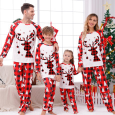 Plaid Patchwork Printed Parent-Child Loungewear Christmas Set GFTM-JJF32-109