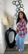 Colorful Plaid Long Sleeve Shirt OLYF-6161