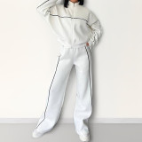 Fashion Loose Tie Up Sweatshirt Pant Suit GRST-28696
