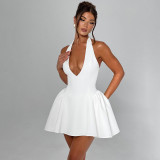 Solid Color Sleeveless Mini Dress BLG-D4A17633A