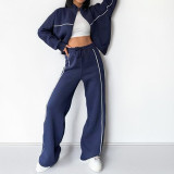 Fashion Loose Tie Up Sweatshirt Pant Suit GRST-28696