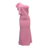 Plus Size Slash Shoulder Sleeveless Maxi Dress GCZF-8427