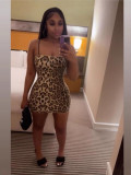 Pre Order: About 7 work days shipping Leopard Print Sequin Club Dress YUEM-220280