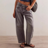 Fashion Washed Loose Wide Leg Jeans GDMY-70802