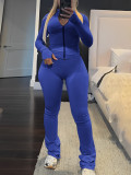 Solid Color Zipper Hoodie Pants 2 Piece Set LSD-2236