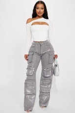 Fashion Multi-pockets Loose Jeans OD-8717