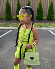 Kids Girls Casual Sling Zipper Short Two Piece Set GYAY-8110