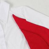 Plus Size Fake Two-piece Shirt Vest Splicing Sweater Pants Set NY-3310