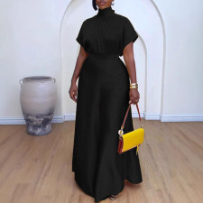 Plus Size Satin Tied Fly Sleeve Wide Leg Two Piece Set NY-10920