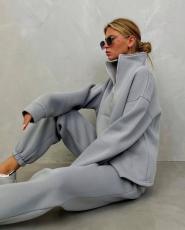 Long Sleeve Stand Neck Zipper Sport Pants Suit YMZY-5960