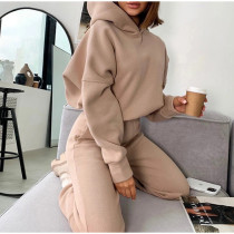 Sport Hooded Long Sleeve Sweatshirt Pants Suit YMZY-11201