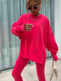Long Sleeve Solid Sweatshirt Skinny Pants Suit YMZY-60040