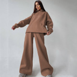 Long Sleeve Hooded Sweatshirt Loose 2 Piece Set YMZY-605