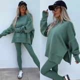 Long Sleeve Solid Sweatshirt Skinny Pants Suit YMZY-60040