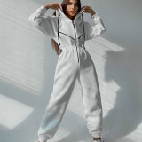 Sport Zipper Hooded Jumpsuit YMZY-701