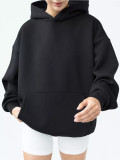 Solid Color Loose Hooded Sweatshirt YMZY-61901