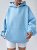 Solid Color Loose Hooded Sweatshirt YMZY-61901