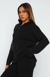 Long Sleeve Solid Color Sweater Two Piece Pants Suit YMZY-18076