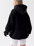 Solid Color Loose Hooded Sweatshirt YMZY-61901