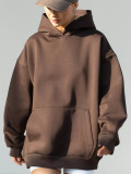 Solid Color Loose Hooded Sweatshirt YMZY-61901