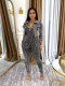 Fashion Long Sleeve Shorts Coat And Jumpsuit 2 Piece Set TK-6329