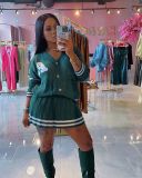 Fashion Long Sleeve Sweater Cardigan Skirt Suit MEM-88608