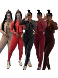 Fashion Long Sleeve Shorts Coat And Jumpsuit 2 Piece Set TK-6329