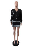 Fashion Long Sleeve Sweater Cardigan Skirt Suit MEM-88608
