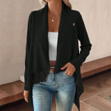 Fashion Cardigan Irregular Tassel Sweater GDAM-7203