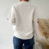Cherry Sweater Cardigan Long Sleeve Tops GDAM-7182