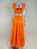 Plus Size Solid Sleeveless Big Swing Sling Maxi Dress GHHE-8114